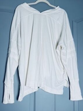 FP Movement by Free People Off-White V-Neck Long Sleeve Tee
